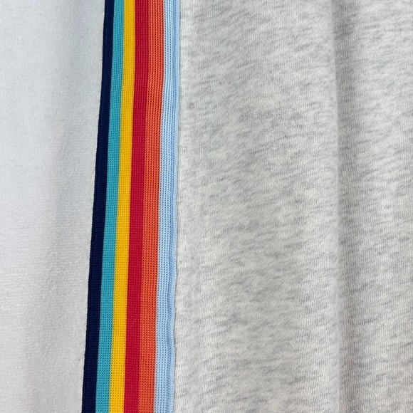 Aero Womens Grey Rainbow Stripe Cotton Womens Joggers Size Large Retro Comfort - Picture 2 of 11